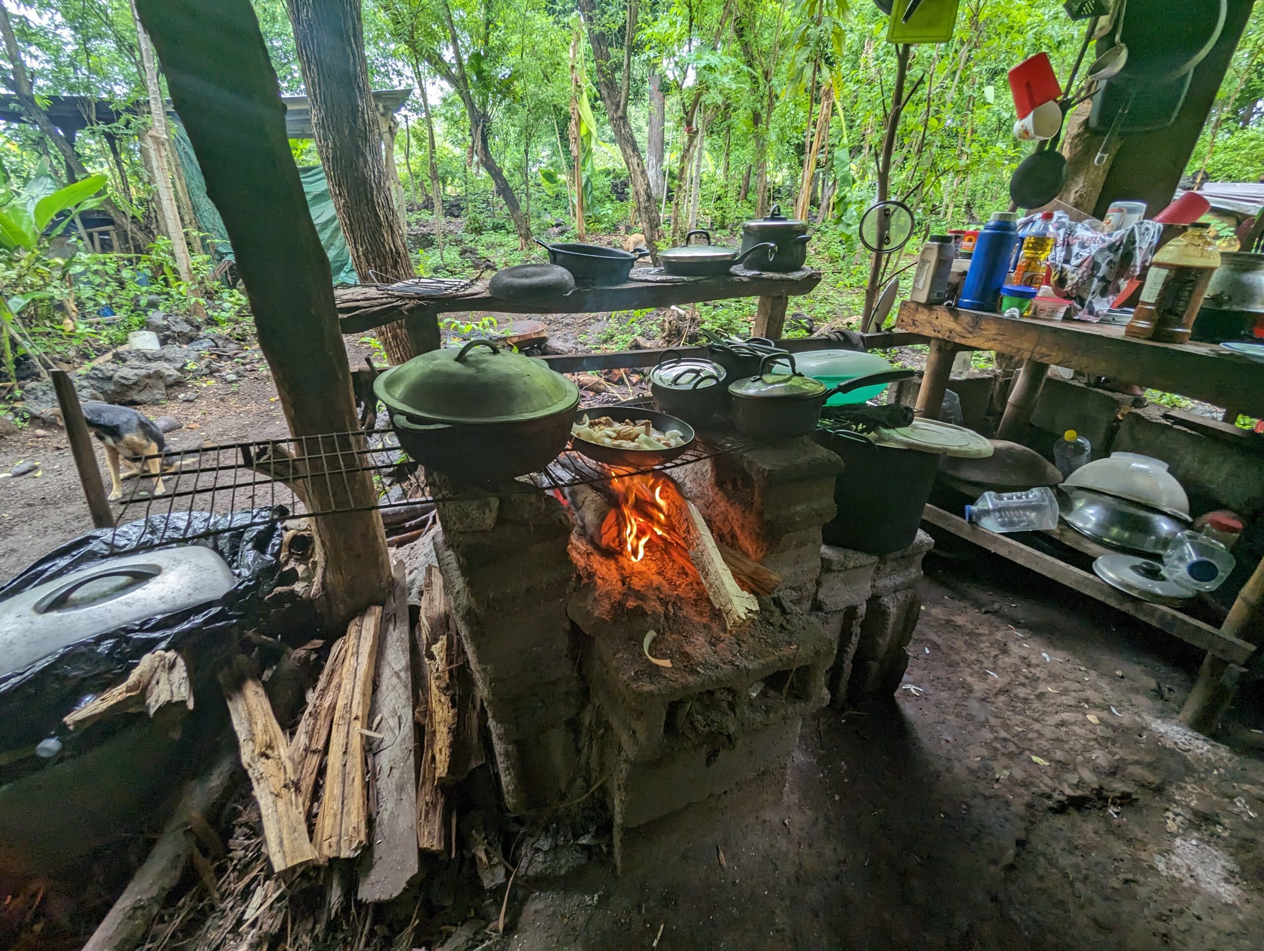 The kitchen area at our AirBnB on Ometepe