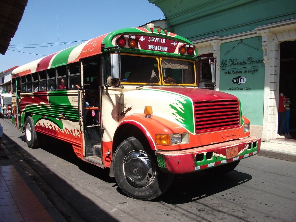 chicken bus in Granada