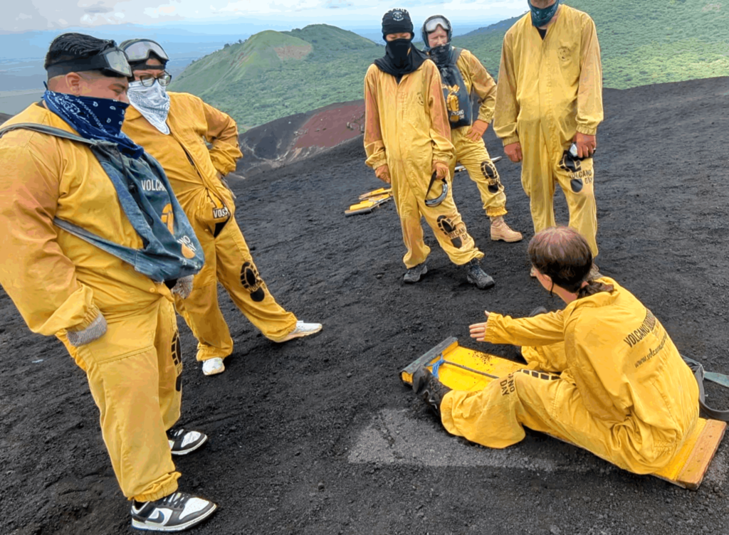 Final Briefing before we head down the volcano