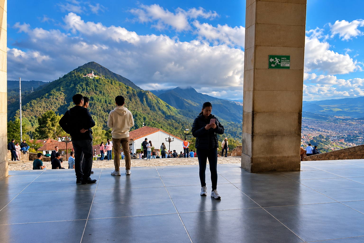 walking out of the church at Monserrate
