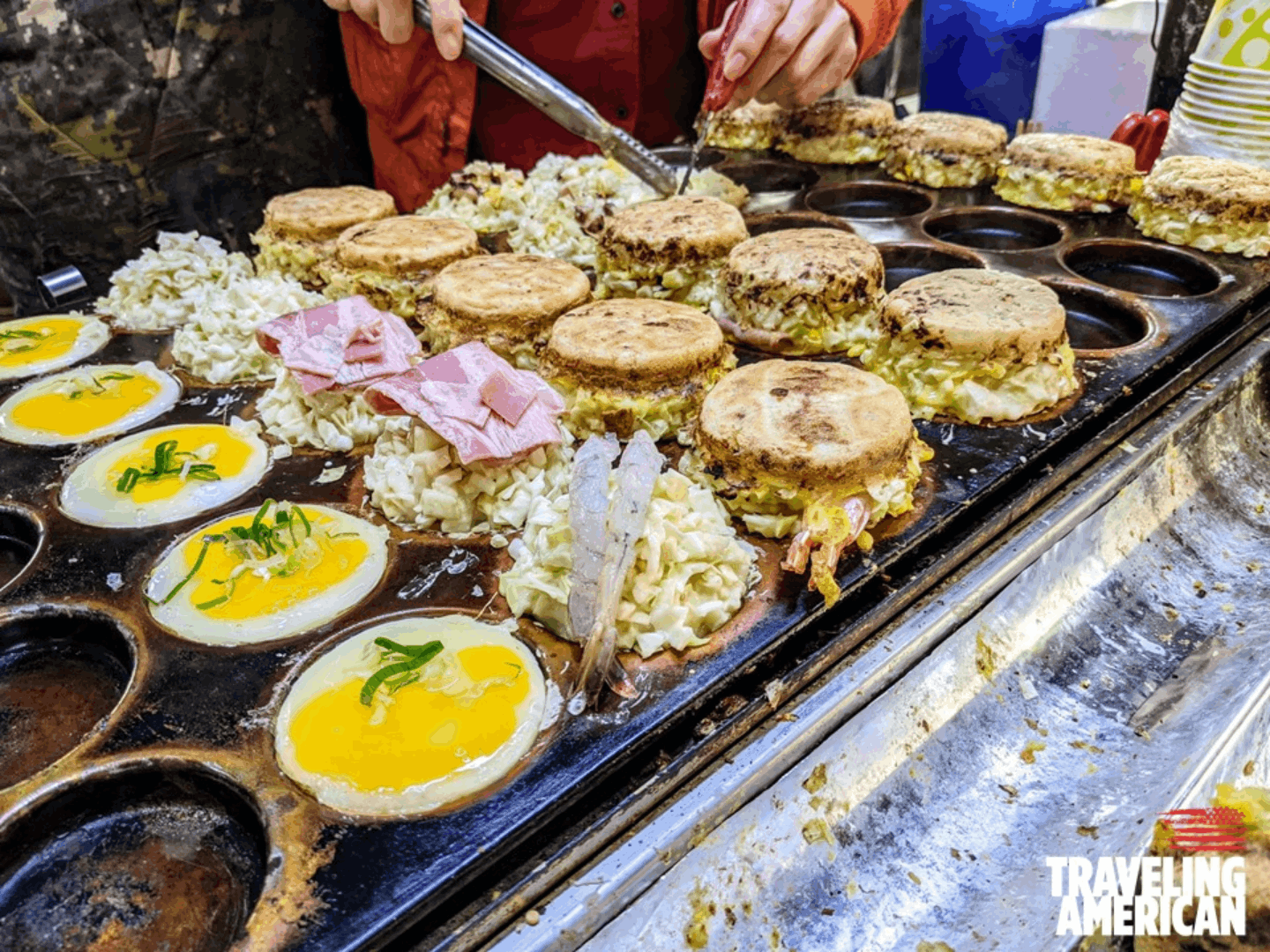 Shrimp Breakfast Biscuits in Gwangjang Market