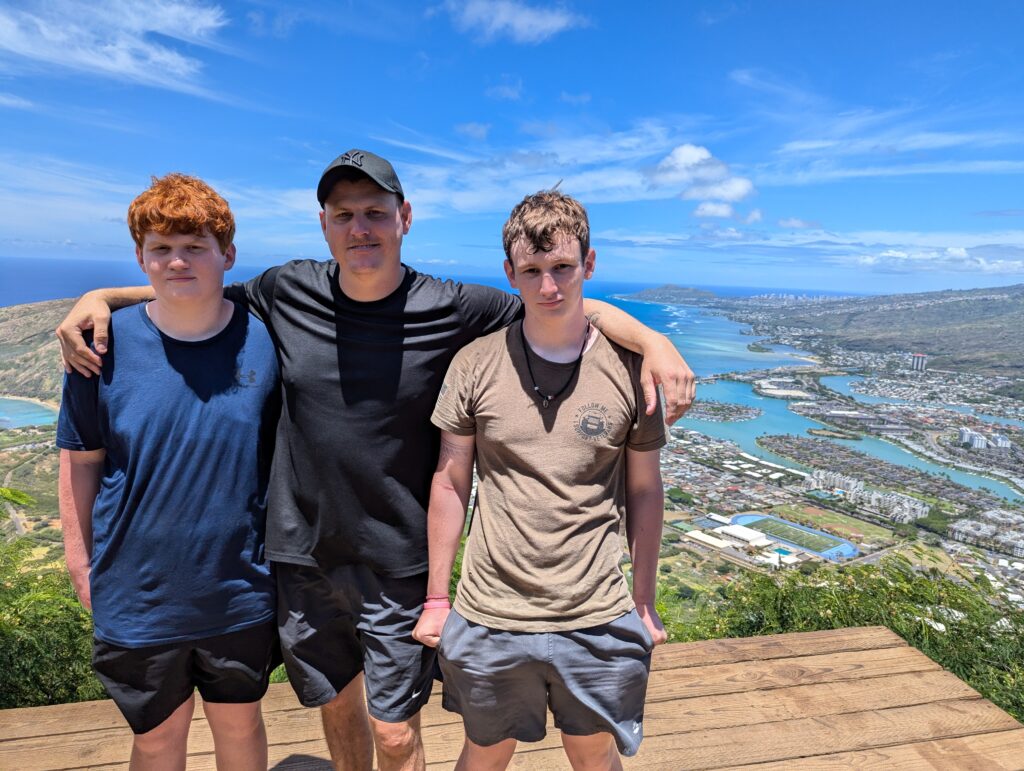 Allen and the boys enjoying the view of Koko Head