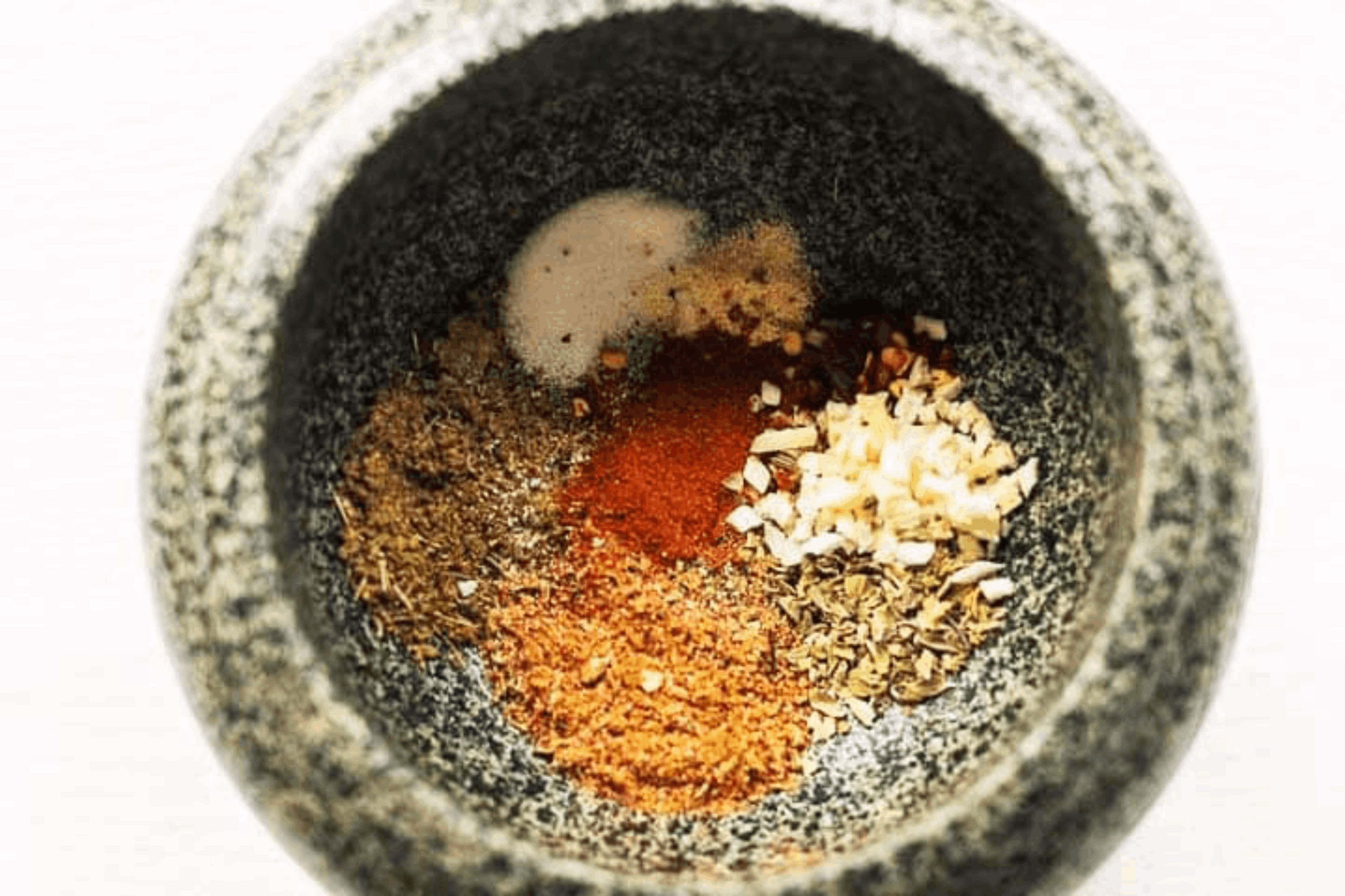 Fajita Seasoning in a pestle and mortar